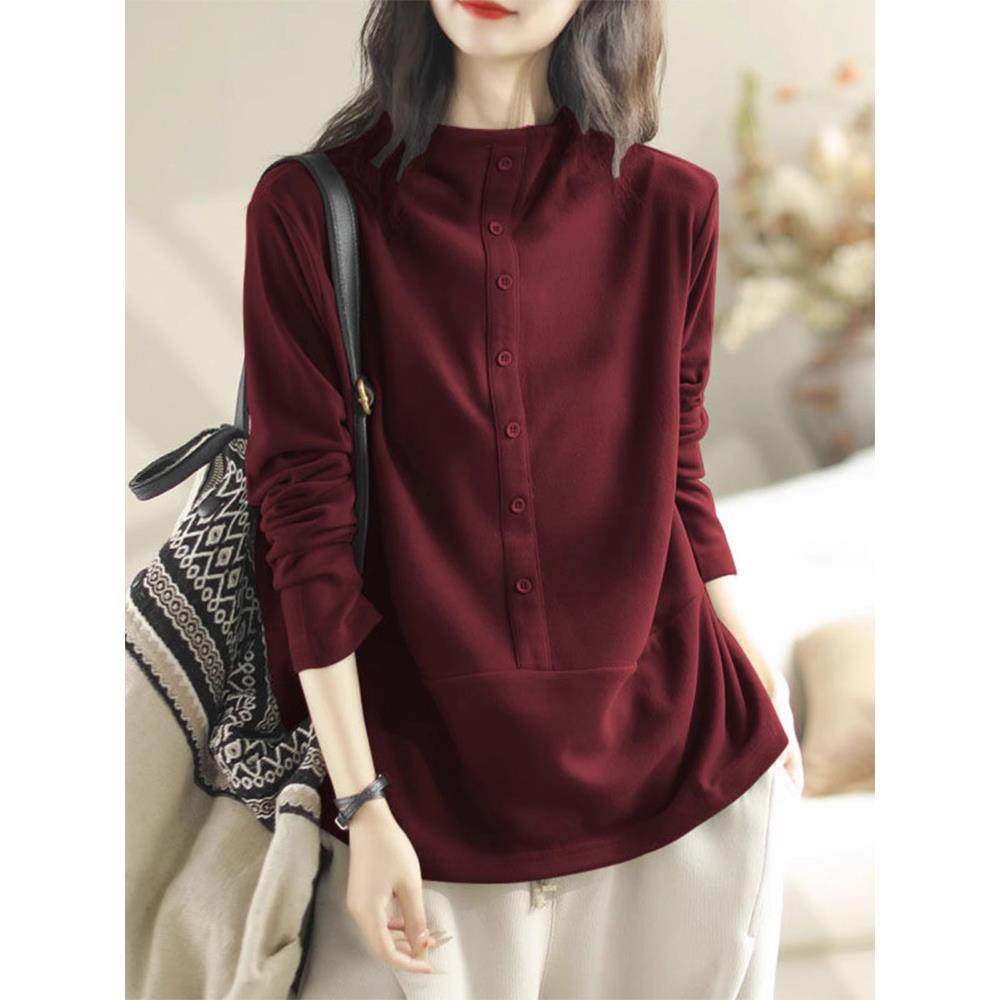 德绒半高领长袖T恤女2025秋冬新款加厚宽松内搭打底衫上衣1223h