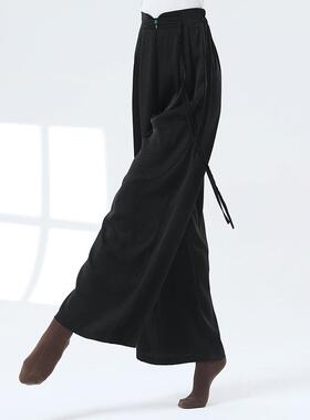 古典舞裤子女新款舞高腰直筒裤垂感宽松飘逸阔腿裤舞蹈练0412d