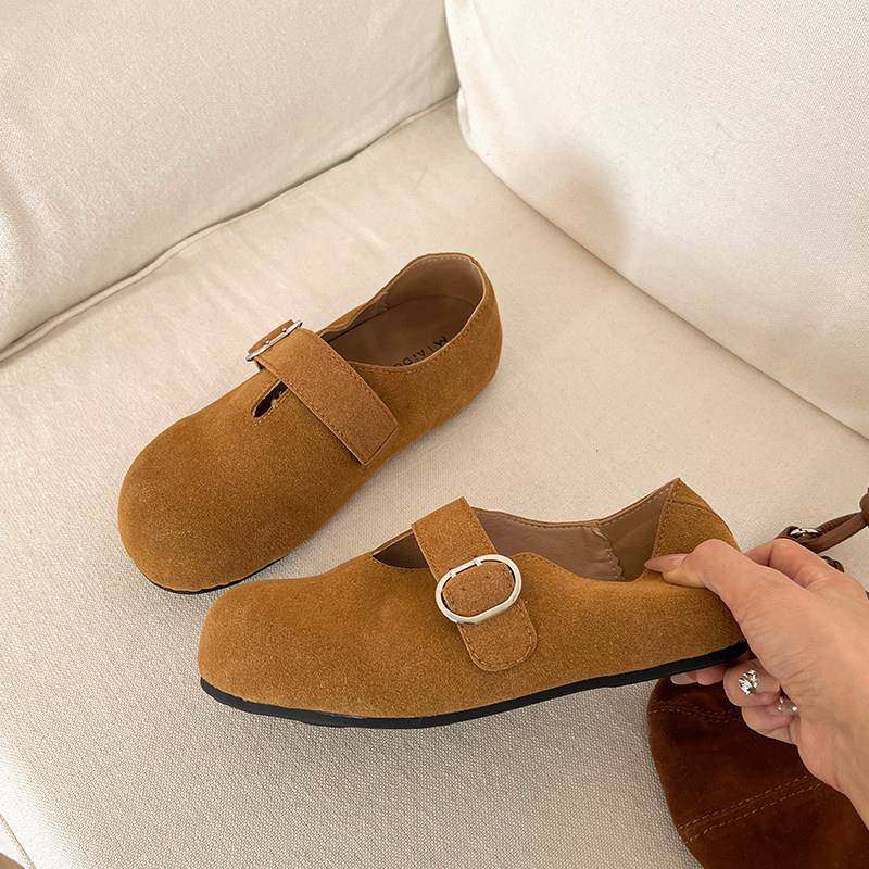 春秋懒人百搭反绒皮勃肯鞋女平底一脚蹬软底休闲包头拖鞋0121z,女鞋,勃肯鞋/软木鞋,淘宝优惠券,粉丝福利购,淘宝优惠卷
