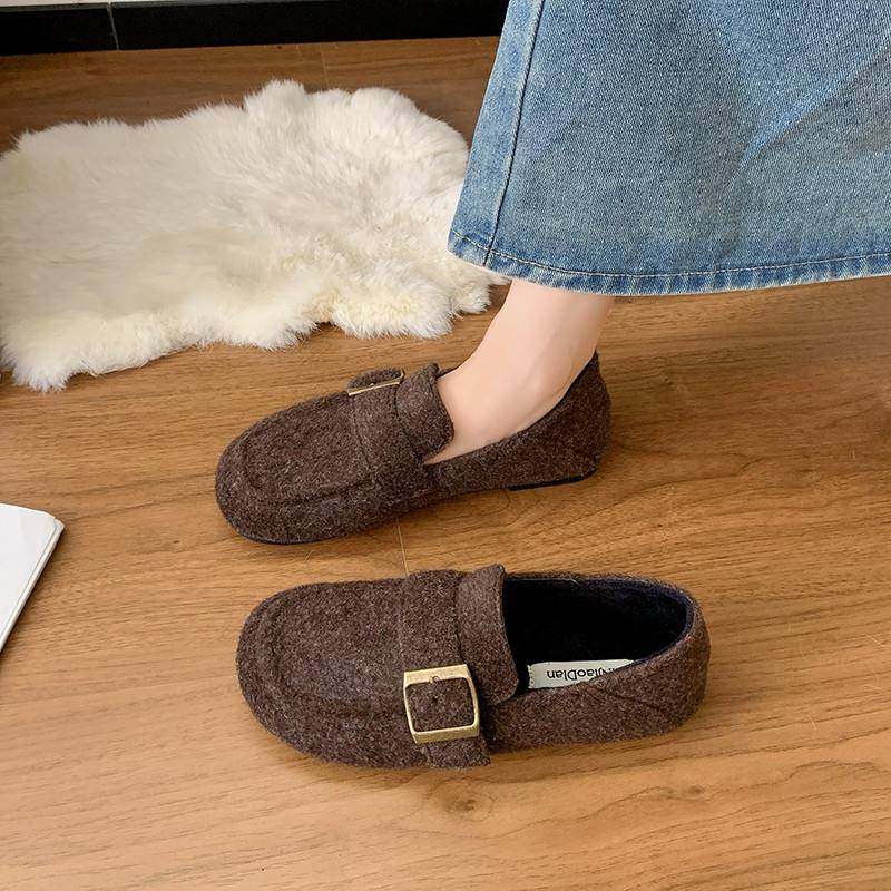 春秋厚底灰色毛呢全包勃肯鞋女2026新款一脚蹬加绒豆豆鞋博0113z,女鞋,勃肯鞋/软木鞋,淘宝优惠券,粉丝福利购,淘宝优惠卷