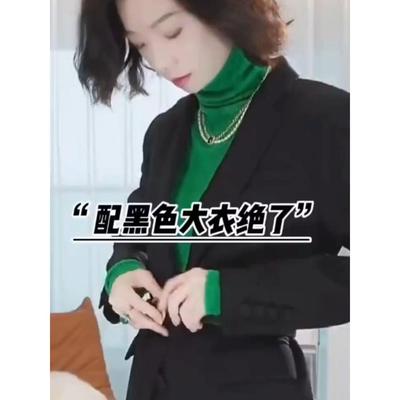 堆堆领加绒打底衫女2025新款秋冬高领洋气修身配大衣的内搭1128u1