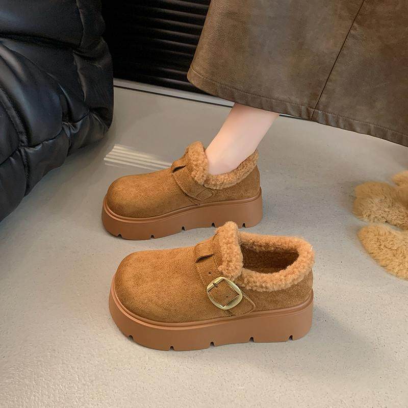 春秋厚底增高勃肯鞋女2026新款羊羔绒加绒加厚毛毛单鞋防滑0113z,女鞋,勃肯鞋/软木鞋,淘宝优惠券,粉丝福利购,淘宝优惠卷