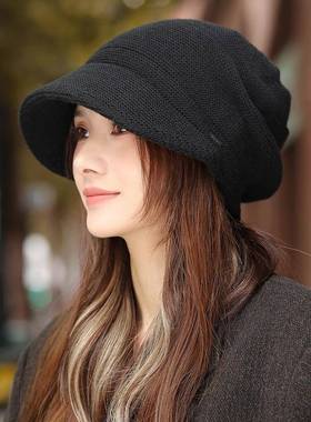 秋冬季帽子女士保暖毛线帽2025新款护耳针织帽大头围显脸小1128n