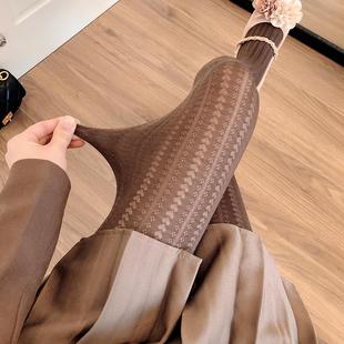 秋冬咖啡色连裤 袜提花烟灰色打底袜子白丝袜女1013z
