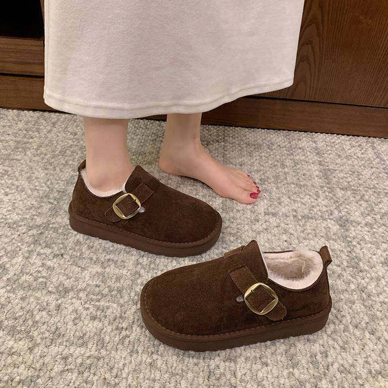 春秋皮带扣加绒勃肯鞋女2026一脚蹬圆头保暖毛毛鞋厚底鞋女0113z,女鞋,勃肯鞋/软木鞋,淘宝优惠券,粉丝福利购,淘宝优惠卷