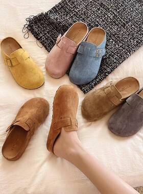 女春单勃肯鞋软底2026年新款秋森系穆勒鞋平底包头半拖鞋外0123k
