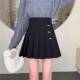春秋小个子西装 a字半身裙子女早春大码 显瘦jk百褶裙高腰A字0128r