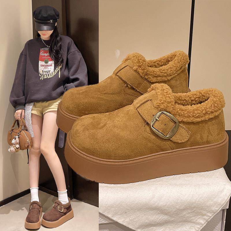 春秋厚底增高加绒保暖靴女2026新款一脚蹬勃肯百搭毛毛鞋鞋0113z,女鞋,勃肯鞋/软木鞋,淘宝优惠券,粉丝福利购,淘宝优惠卷