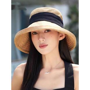 新款大沿士遮阳帽防露脸小渔夫帽防晒春女士帽子0123k