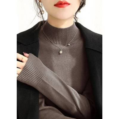 半高领打底衫女修身毛衣显瘦针织衫配大衣的内搭上衣1205w