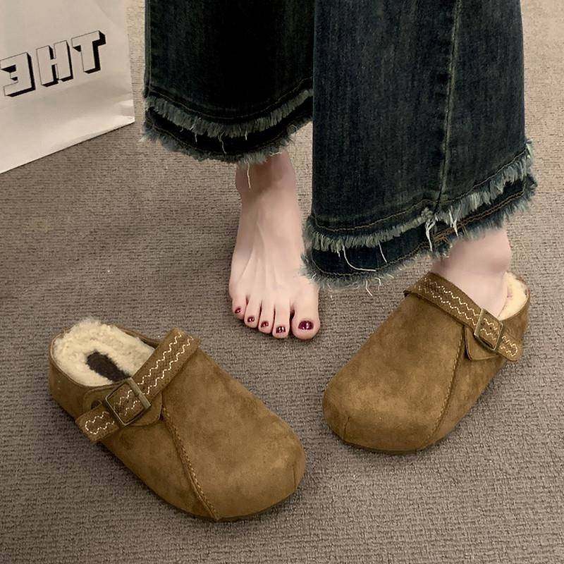 春季加绒厚底勃肯鞋女外穿2026年新懒人一脚蹬包头半拖0116z,女鞋,勃肯鞋/软木鞋,淘宝优惠券,粉丝福利购,淘宝优惠卷