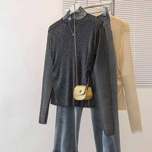 春夏纯欲风半高领网纱蕾丝上衣女大尺码 胖妹妹休闲气质显瘦0325z