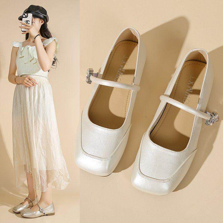 春秋2026新款法式玛丽珍鞋女平底方头时尚粗跟低跟女鞋浅口0125z,女鞋,勃肯鞋/软木鞋,淘宝优惠券,粉丝福利购,淘宝优惠卷