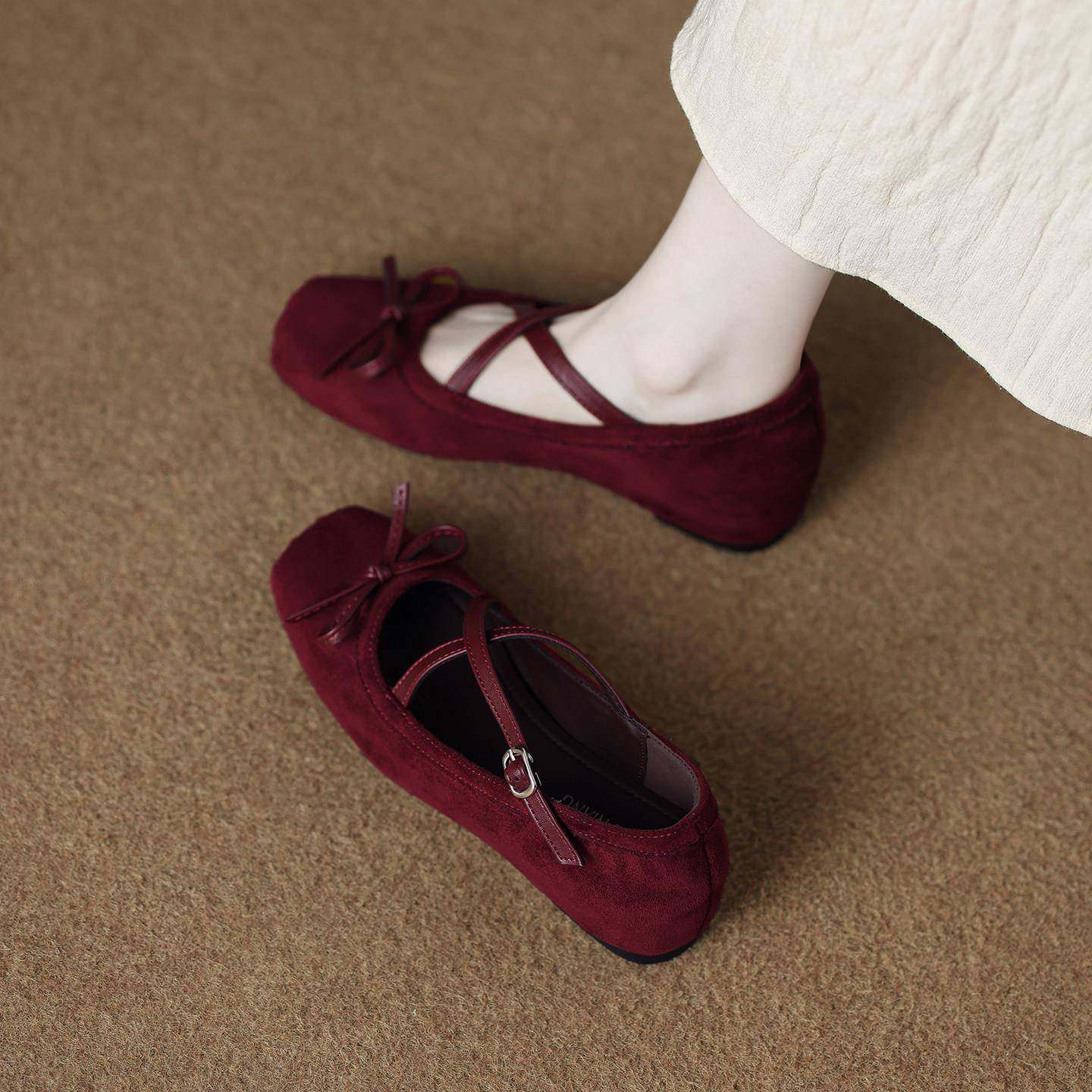 内增高绝美小单鞋女款2026新款春秋季芭蕾红色平底玛丽珍春0126w,女鞋,浅口单鞋,淘宝优惠券,粉丝福利购,淘宝优惠卷