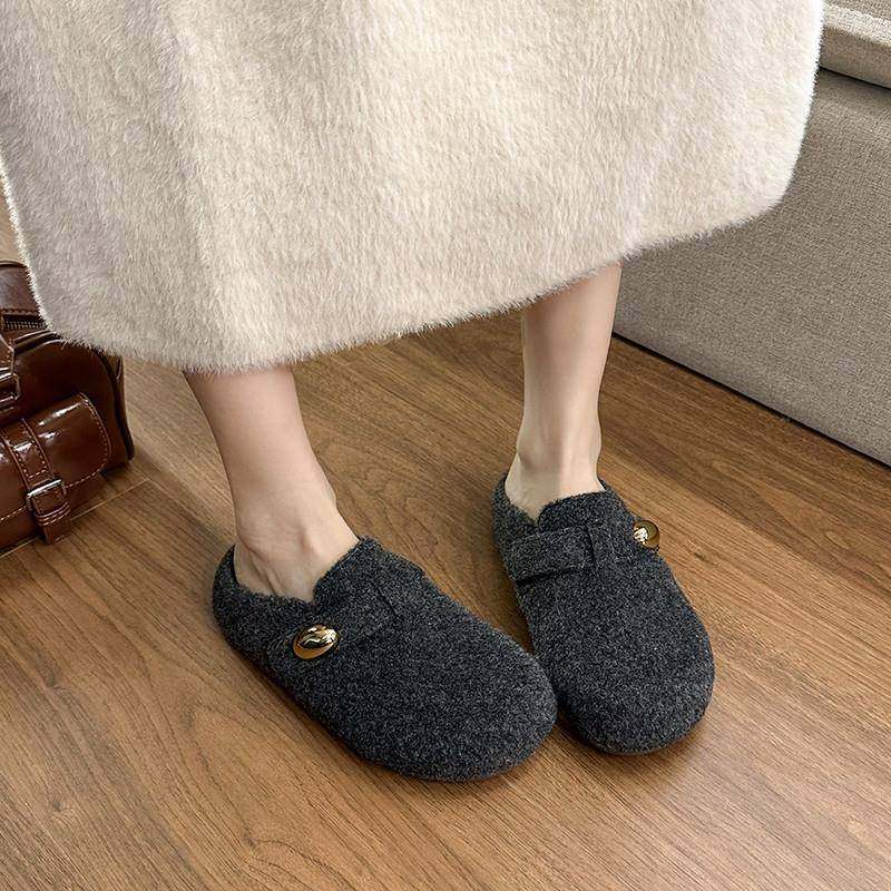 春秋毛呢勃肯鞋女2026新款包头拖鞋懒人外穿百搭金属扣装饰0113z,女鞋,勃肯鞋/软木鞋,淘宝优惠券,粉丝福利购,淘宝优惠卷