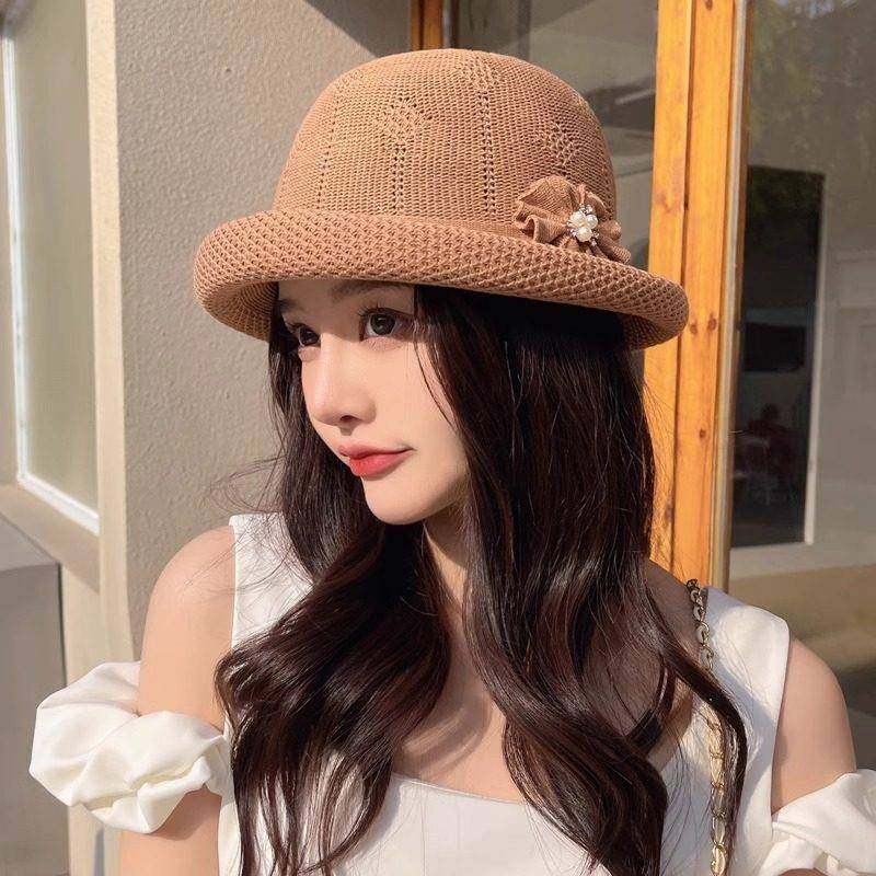 春秋早新款帽子女珍珠花朵装饰翻沿凉帽网眼盆帽防晒遮阳妈0121n,服饰配件/皮带/帽子/围巾,帽子,淘宝优惠券,粉丝福利购,淘宝优惠卷