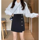 韩版 胖MM大码 高腰不规则包裙半身裙女2026春秋新款 百搭a字裙0128r
