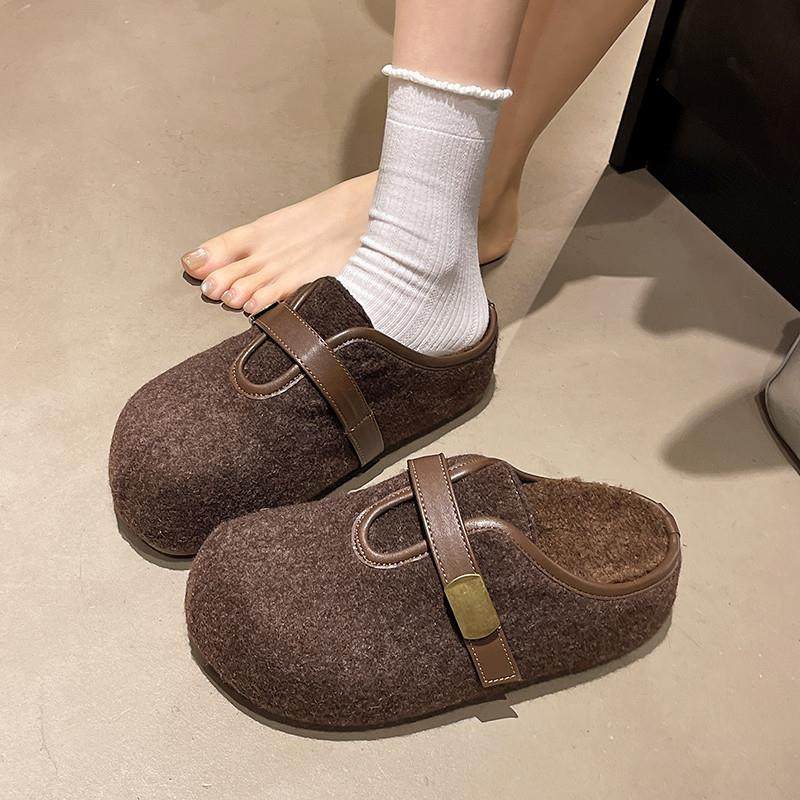 春季厚底增高灰色毛呢勃肯鞋半拖毛毛拖鞋女外穿2026新款加0116z,女鞋,勃肯鞋/软木鞋,淘宝优惠券,粉丝福利购,淘宝优惠卷