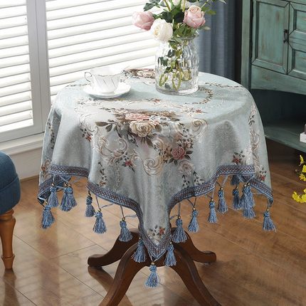 轻奢欧式小圆桌布家用客厅茶几台布大圆桌餐桌布布艺圆茶几0424x