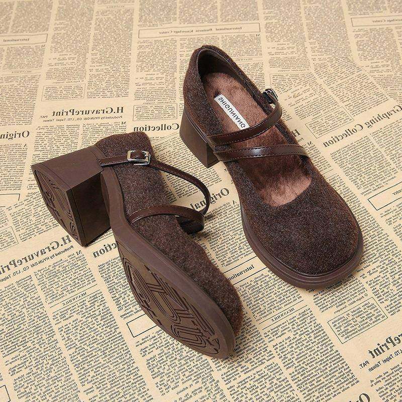 巨好看绝美覆古圆头磨砂绒面单鞋女2026春秋款春秋季百搭玛0126w,女鞋,浅口单鞋,淘宝优惠券,粉丝福利购,淘宝优惠卷