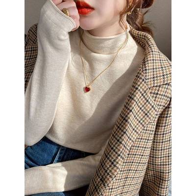 半高领打底衫女冬新款毛衣洋气长袖针织衫配大衣的内搭上衣1209w