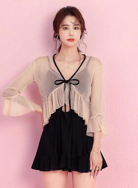 游泳衣女2026新款连体女士显瘦遮肚泡温泉保守欲风大码女孩0122w