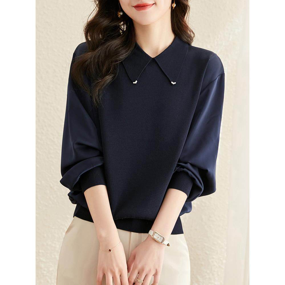 拼接长袖t恤女春装2026年新款洋气小衫内搭打底衫大码娃娃0110w1,女装/女士精品,T恤,淘宝优惠券,粉丝福利购,淘宝优惠卷