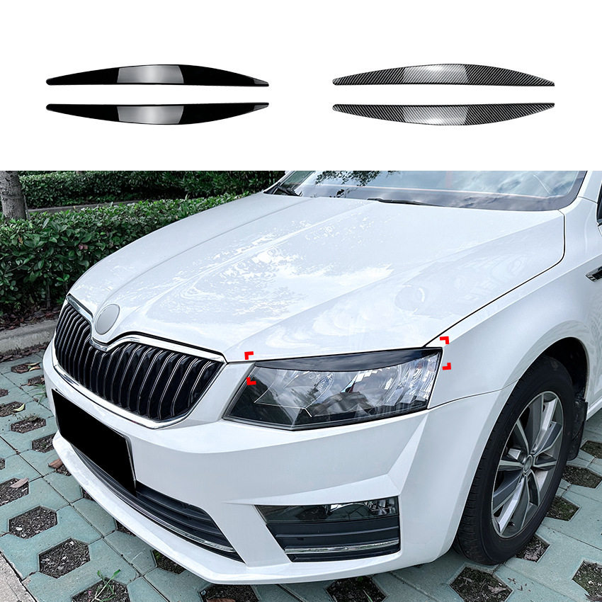适用斯柯达明锐 Octavia MK3 前期 2015-2017前大灯灯眉车贴改装