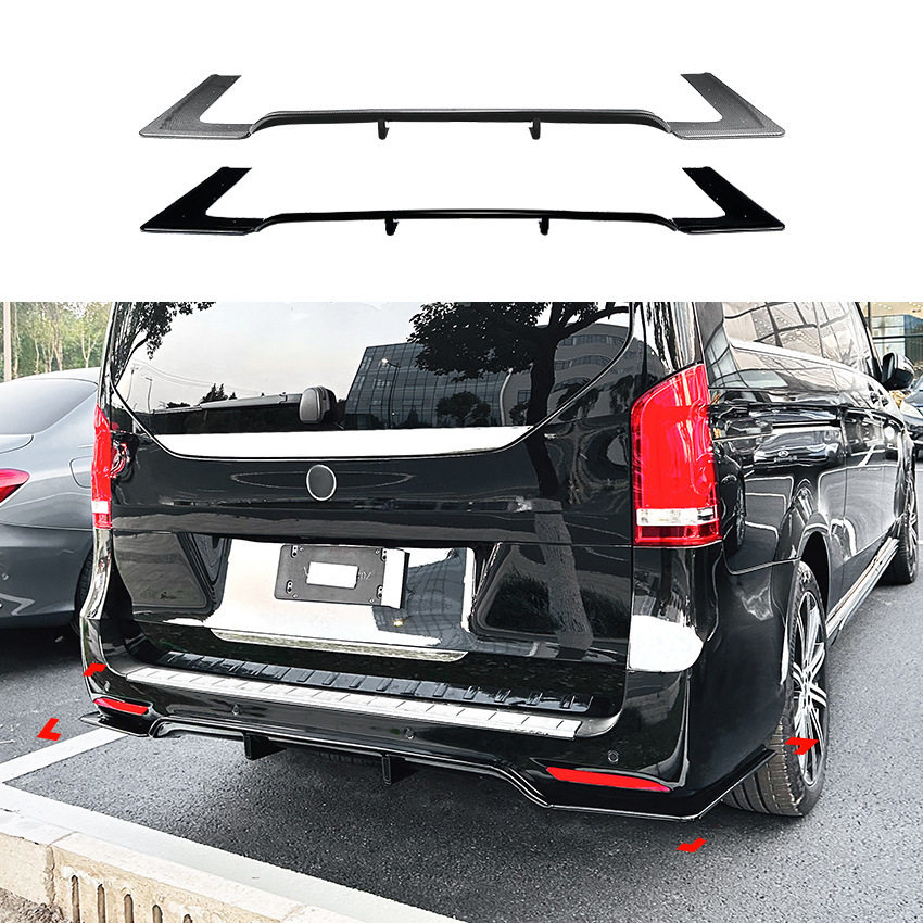 适用奔驰V级V260 W447 AMG Line 2018-23 后杠后唇尾唇扰流板改装