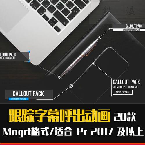 PR指示标注线条标题字幕呼出动画文字插件模板素材库模版预设效果