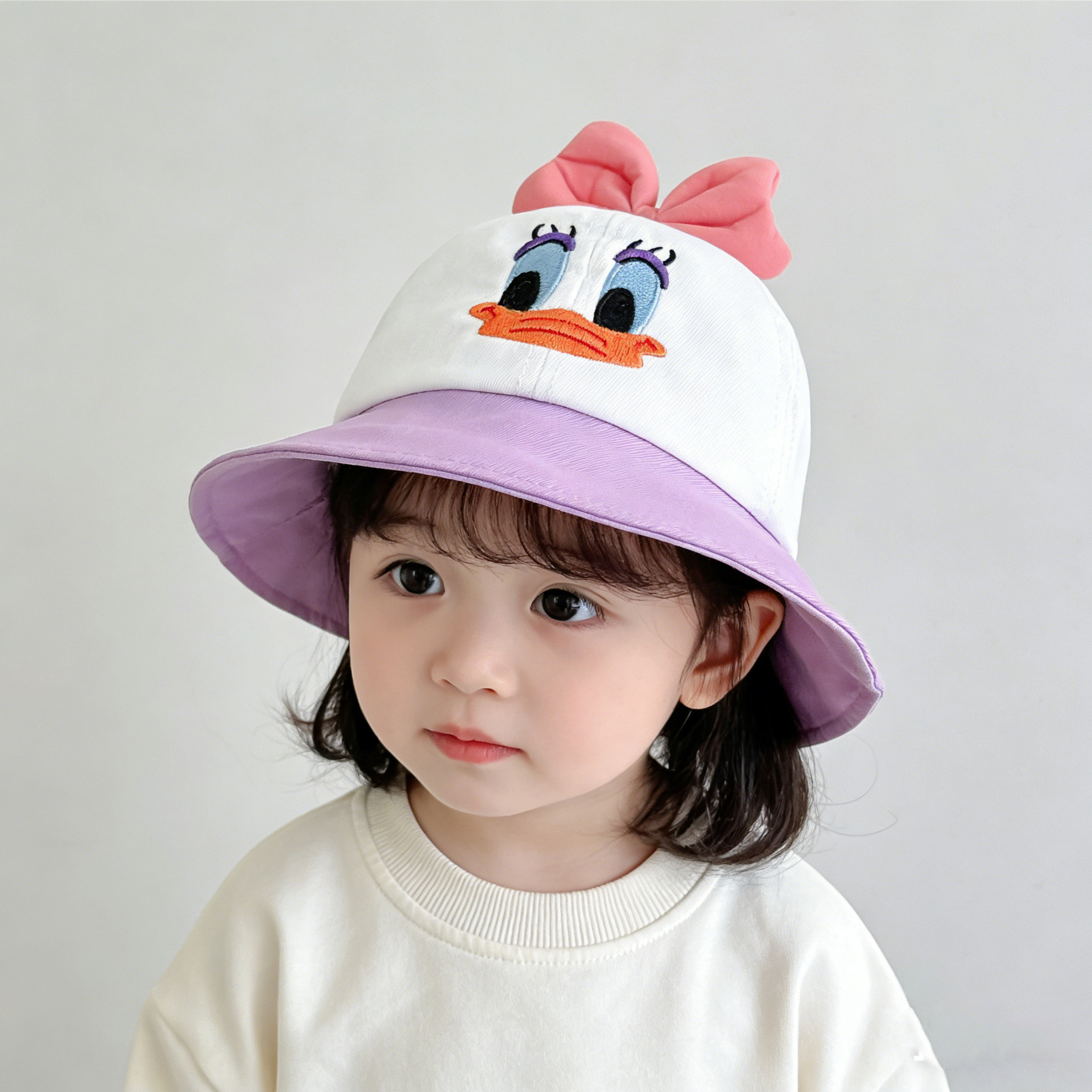 婴儿帽子春秋薄款男女宝宝可爱渔夫帽儿童遮阳帽夏季外出防晒盆帽