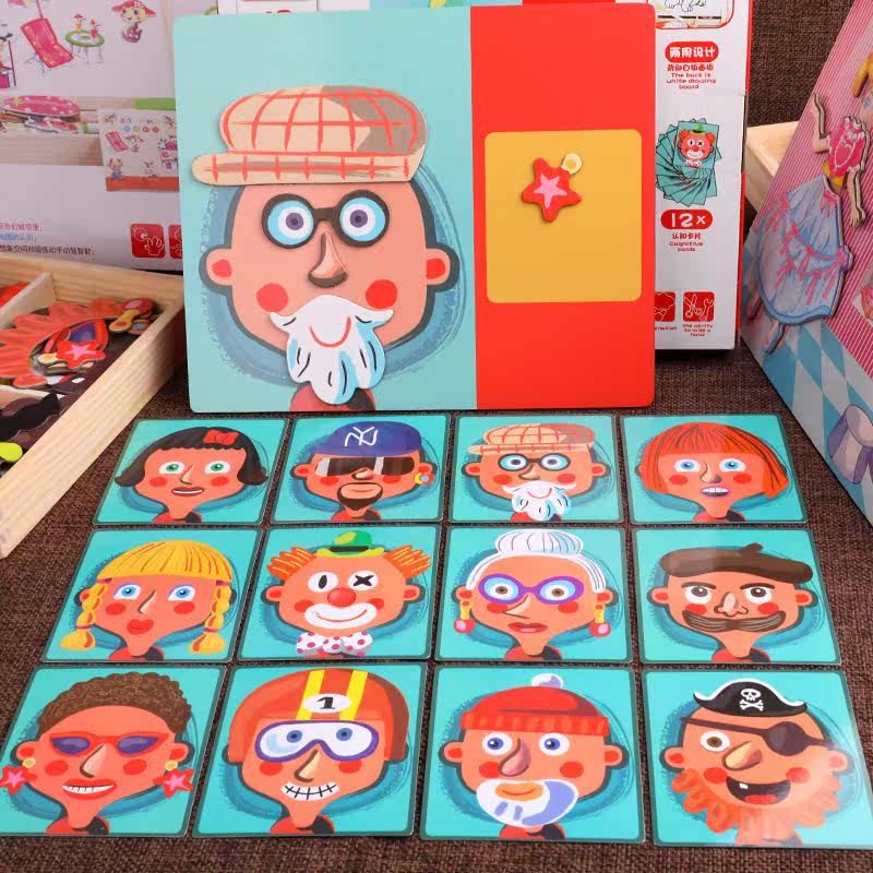 children character Features magnetic Trade- Expression Jigsaw puzzle intelligence development child baby Toys Dress Up Building blocksin the Toy/Childs/Puzzle/Building block/Model , Beads/Jigsaw/Pair/Disassembly/Beat Toy , Jigsaw/Puzzle  category - from Buy2taobao.com to provide professional Taobao agent buy service