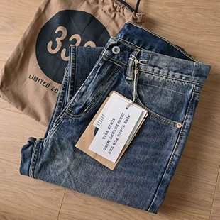 王炸牛王！日产15盎司！阿美咔叽重工男装直筒剪裁水洗赤耳牛仔裤