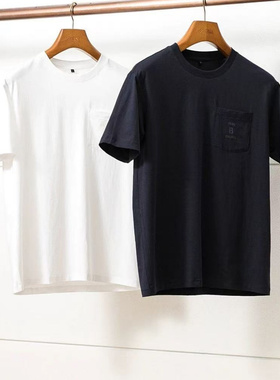 法奢经典~GIZA45埃及长绒棉 男士夏季高端纯色圆领T恤小白T男短袖