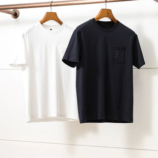 法奢经典~GIZA45埃及长绒棉 男士夏季高端纯色圆领T恤小白T男短袖