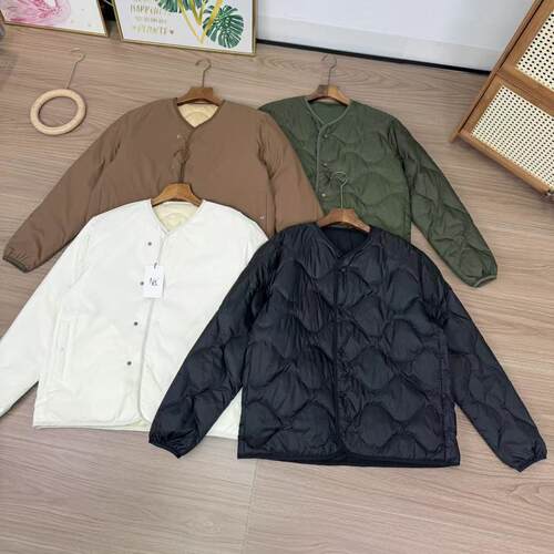 美式休闲复古工装风V领羽绒服