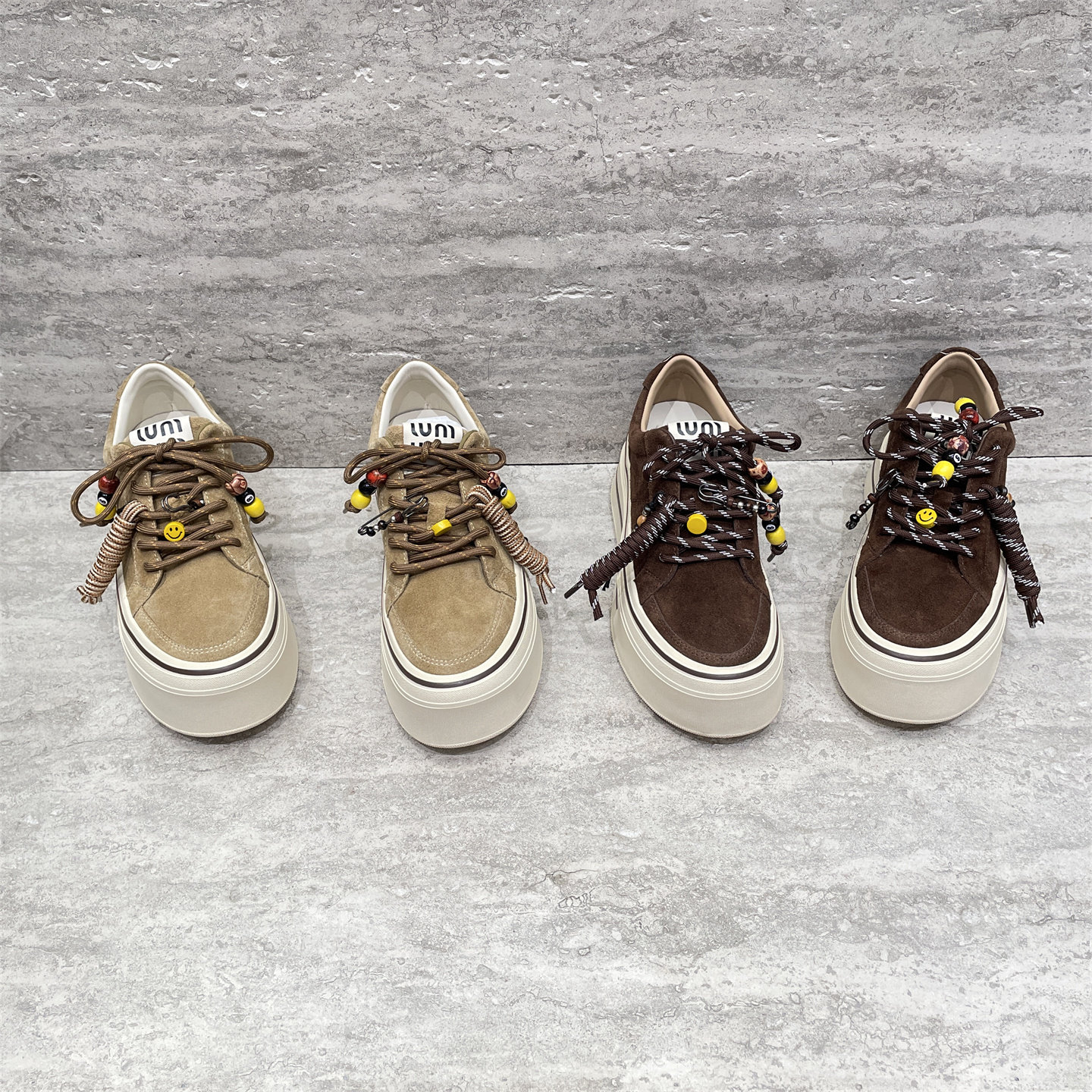 欧洲站2025秋款真皮女鞋舒适百搭磨砂皮厚底圆头系带休闲低帮板鞋