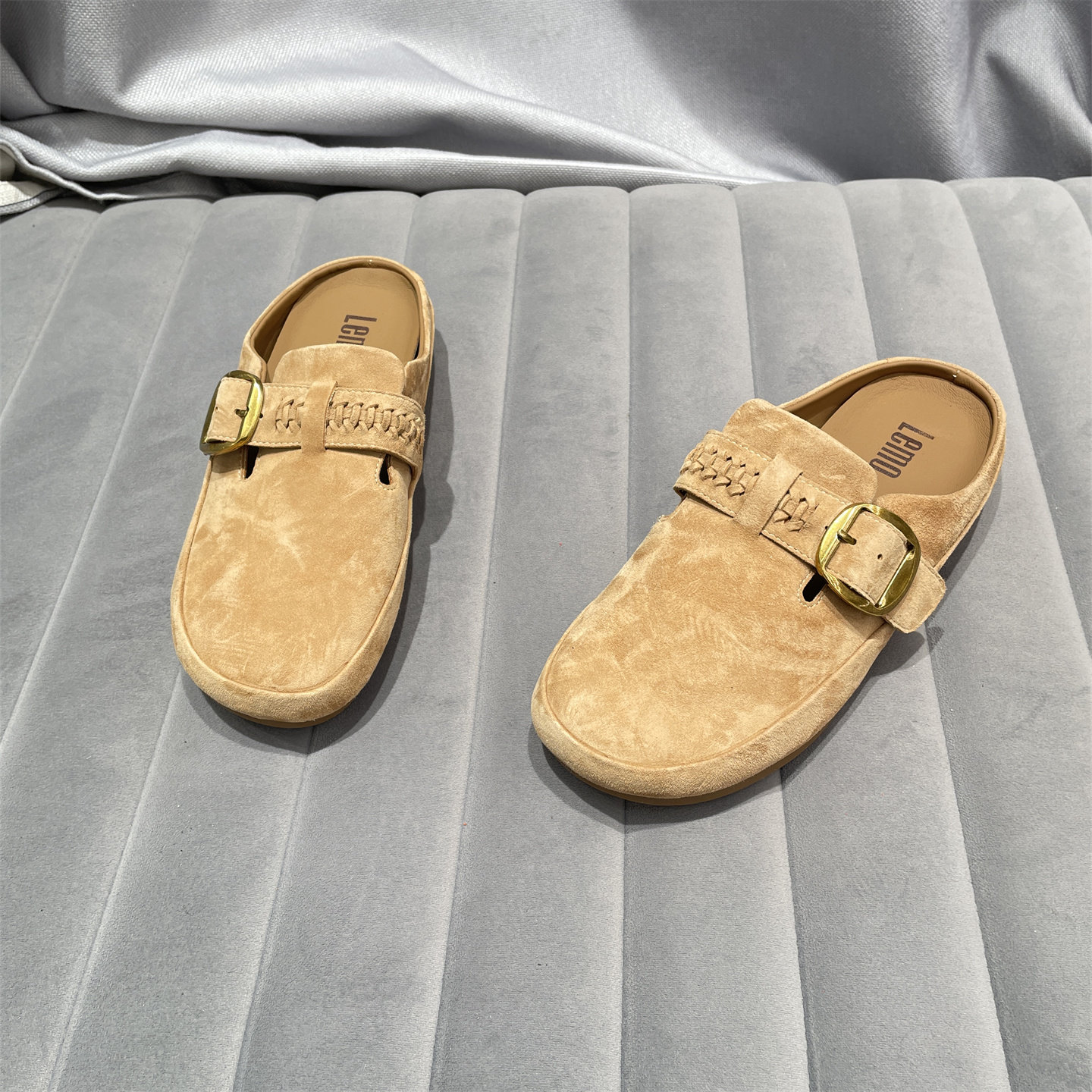 欧洲站2026春款真皮女鞋时尚舒适百搭磨砂皮耐磨平底包头勃肯拖鞋,女鞋,勃肯鞋/软木鞋,淘宝优惠券,粉丝福利购,淘宝优惠卷