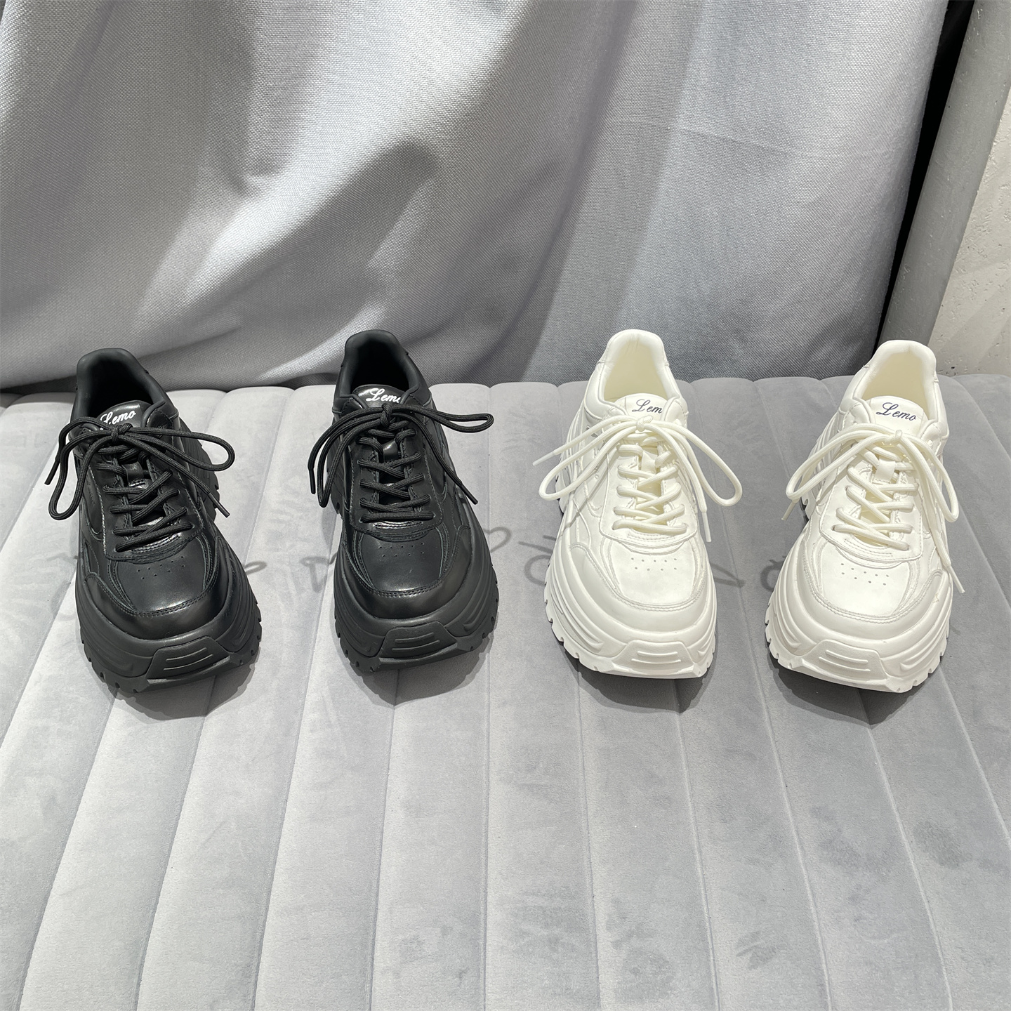 乐魔欧洲站秋款真皮休闲老爹鞋