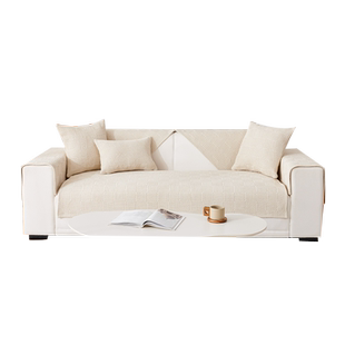 高档加厚棉麻沙发垫春夏新款亚麻坐垫子四季通用简约纯色盖布垫巾