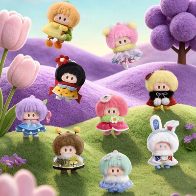 正版miniso名创优品YOYO花野蓬蓬系列塘胶毛绒盲盒右右酱挂件礼物
