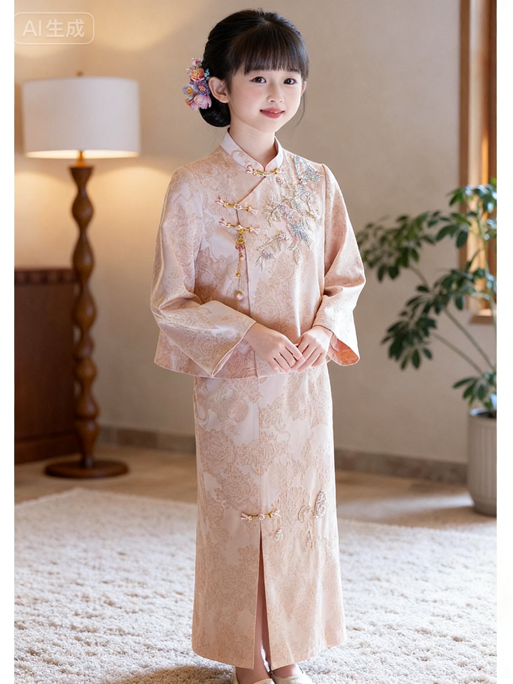 女童旗袍2025新款秋冬装儿童中国风连衣裙宝宝古装汉服新年拜年服