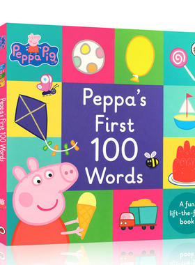 Peppa Pig First 100 Words 小猪佩奇100单词 英文原版绘本3-5岁儿童幼儿英语启蒙认知早教纸板书翻翻书