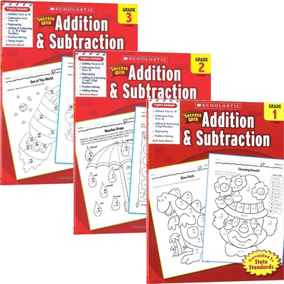 Scholastic Success with Addition Subtraction Grade 1-3 学乐成功系列练习册 小学数学Math一二三年级加减法 美国CCSS