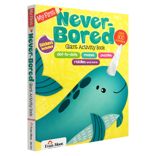 Activity Bored First 6歲Evan 英文原版 智趣滿分NeverBored系列課外練習(xí) 益智啟蒙游戲手工書 Moor Never Book