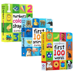 First 100 Words Animals 单词书图解词典 Numbers Colors Shapes 数字颜色形状 Priddy Books英文原版绘本纸板书 2-4岁
