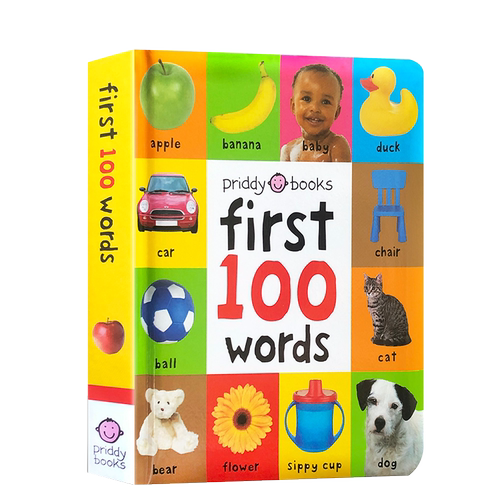 First 100 Words 一百个单词书图解词典幼儿学前学习图画书 Priddy Books英文原版绘本纸板书 2-4岁