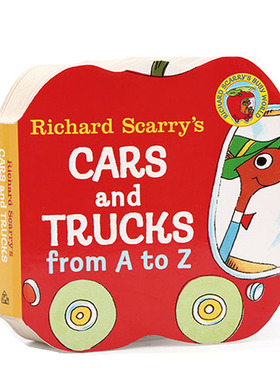 Richard Scarry's Cars and Trucks from A to Z 斯凯瑞童书英文原版绘本纸板书 小车迷交通工具字母书