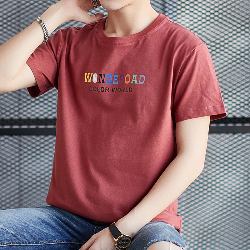 夏季新款潮流男生全棉短袖t恤