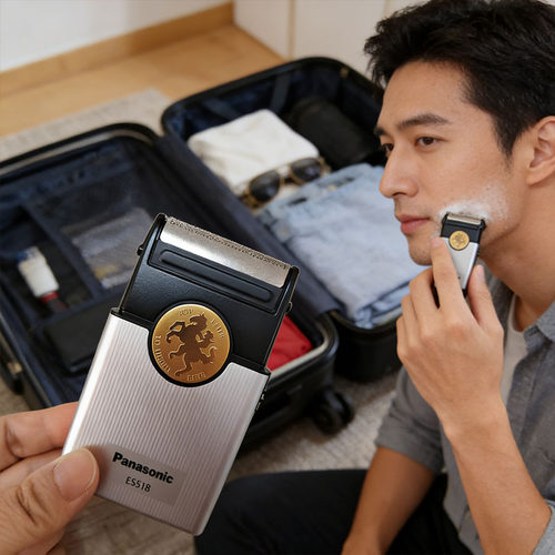 Panasonic/松下ES518剃须刀小巧方便携带头刀网男士干电池刮胡刀